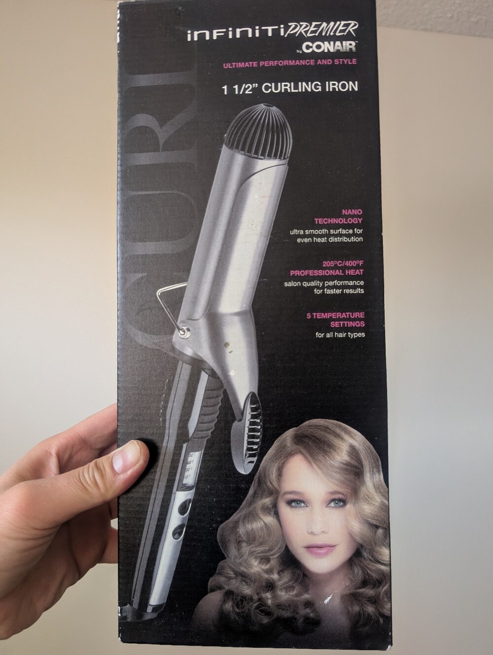 Brand New In Box InfinitiPRemier 1 1/2" Curling Iron - Silver